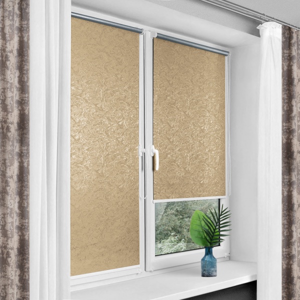 Ролета термо (blackout) Rollotex з фіксацією на струні Miracle 71x150 см бежева 