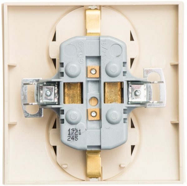 Розетка двойная с заземлением Ospel Kier 16 А 250 В без шторок кремовый GP-2WS/01