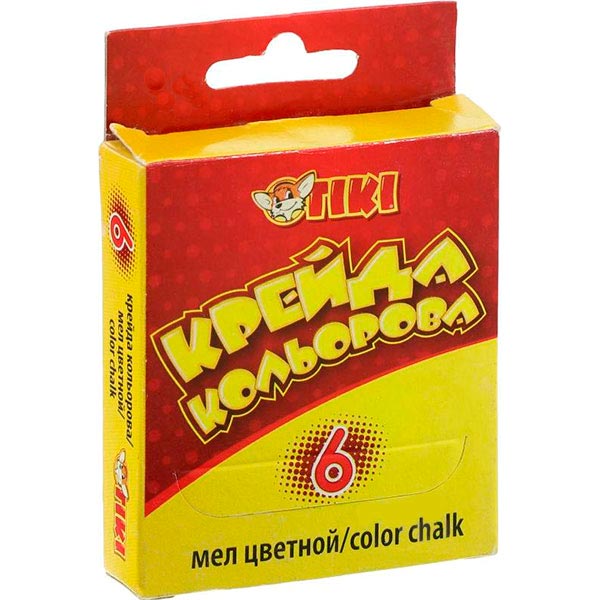 Крейда кольорова квадратна 6 шт. 60 г 51501-TK Тікі