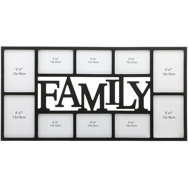 Фоторамка Колаж Родина 10 шт чорна