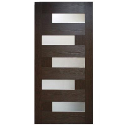 Двері полотно Доміно 90 см каштан зі склом