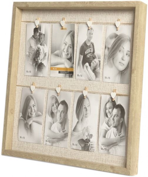 Мультирамка Velista 12B-8W на 8 фото 10x15 см дерево світле 