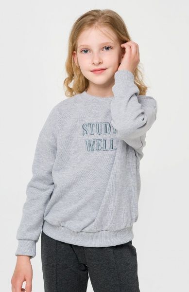 Свитшот для девочки Smil р.122 серый меланж 116535 