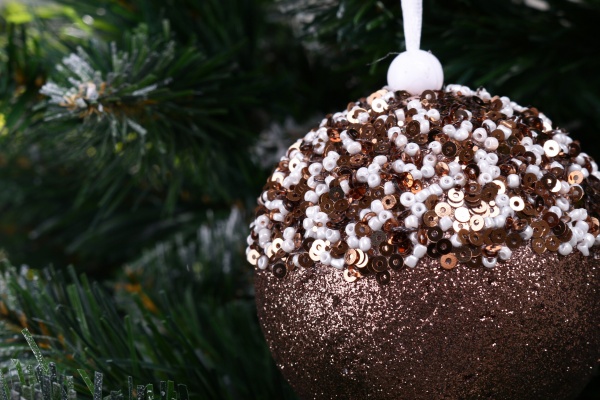 Ялинкова іграшка у формі кулі з паєтками та блискітками 80 мм CAA126660 