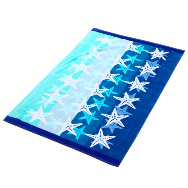 Рушник пляжний UP! (Underprice) Blue Starfish 100x150 см синій із блакитним