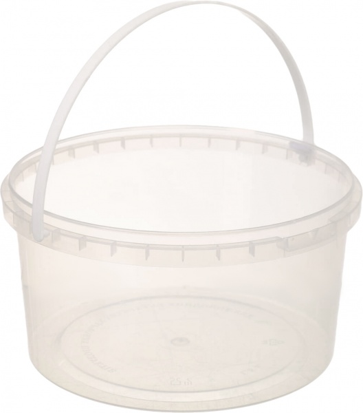 Відро Poliplast з пластиковою ручкою (харчовий пластик) 1,5 л прозорий 