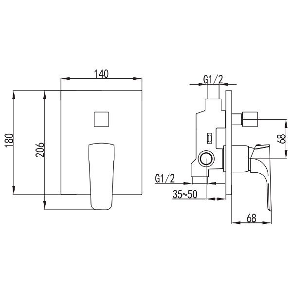 Змішувач для ванни/душу Imprese Valtice VR-10320(Z)
