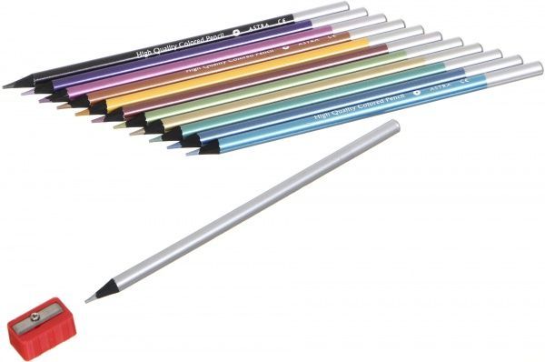 Олівці кольорові 12 шт. із чинкою Astra