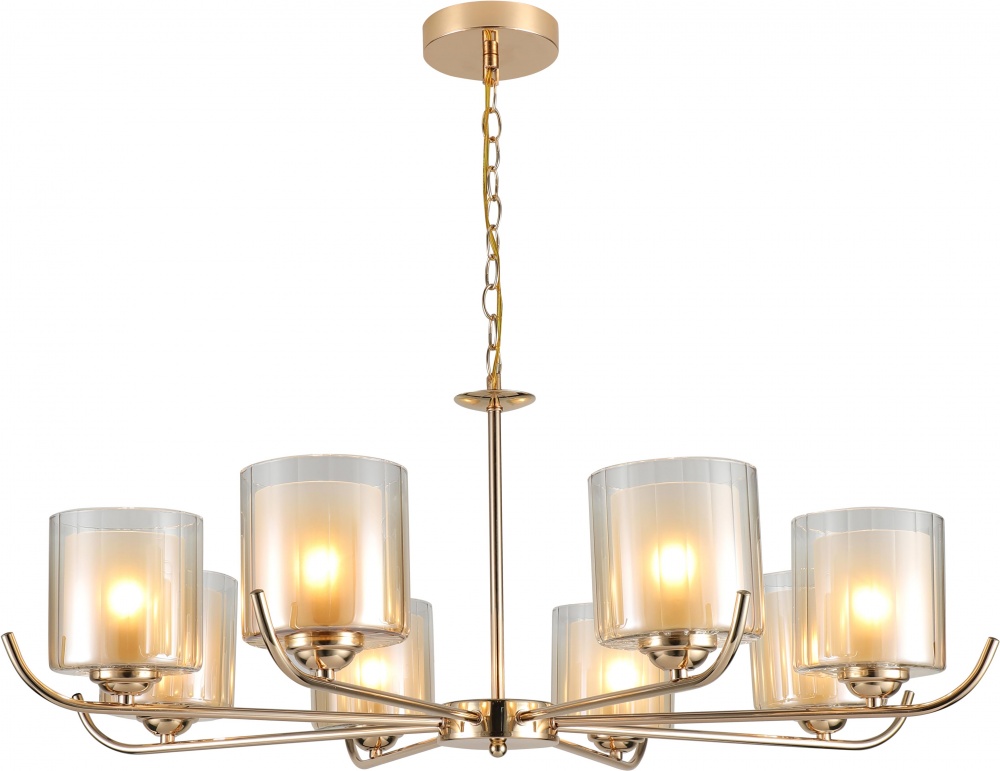 Люстра підвісна Sensio Australis 8x40 Вт E27 золото/амбер ALG-07490/8