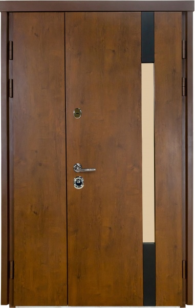 Дверь входная Булат Термо House – 705 стеклопакет дуб бронзовый 2050x1200 мм правая