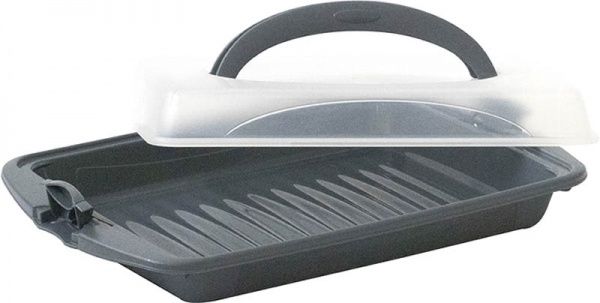 Тортниця з ручкою Deli прямокутна сіра 45х30х9 см 12172 Kela