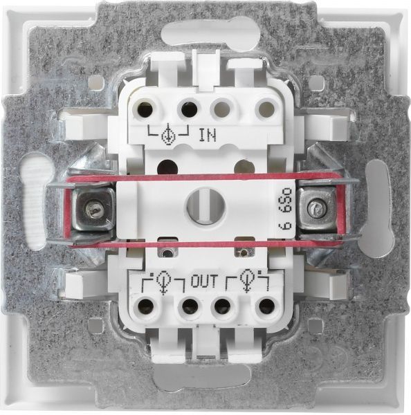 Вимикач прохідний одноклавішний ABB Neo без підсвітки 10 А 230В біло-крижаний