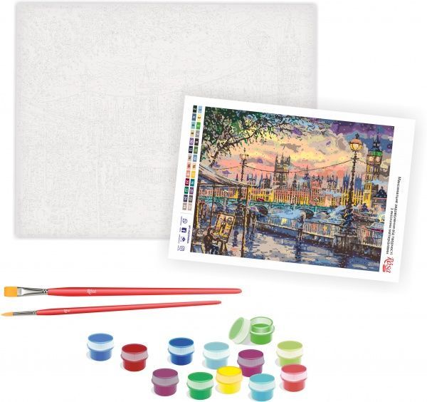 Набір, техніка акриловий живопис за номерами Набережна Лондона 35х45 см Rosa Start 