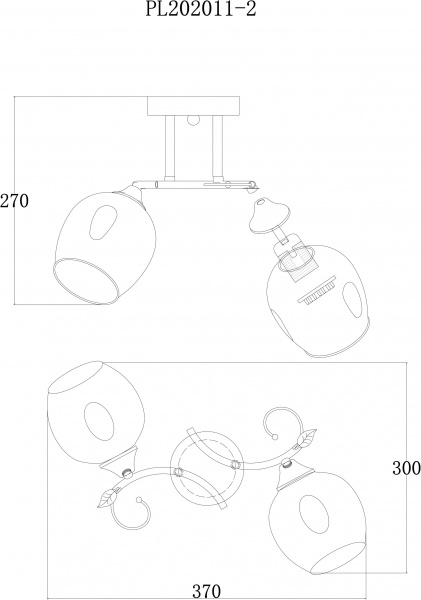 Светильник настенный Accento lighting Toulon 3x60 Вт E27 хром/черный ALPL-PL202011-2