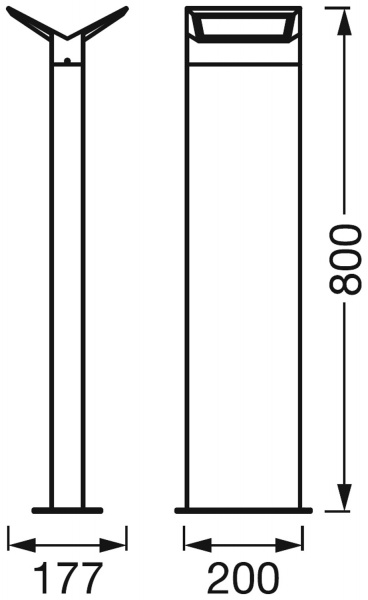 Стовпчик Ledvance LED ENDURA STYLE 9,5 Вт IP44 темно-сірий BAT 9,5W 80CM DG 