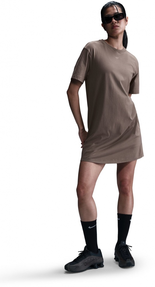 Платье Nike W NSW ESSNTL SS DRESS TSHRT DV7882-233 р.S бежевый