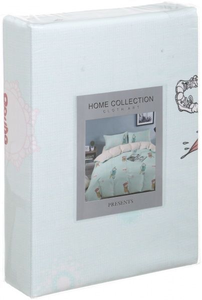 Комплект постельного белья Smart cat семейный светло-розовый с рисунком 