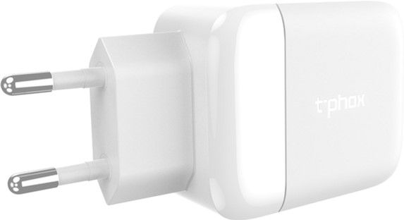 Зарядное устройство T-PHOX T-PHOX COCO 1XTYPE-C PD 18W + 1XUSB QC3.0 (WHITE)