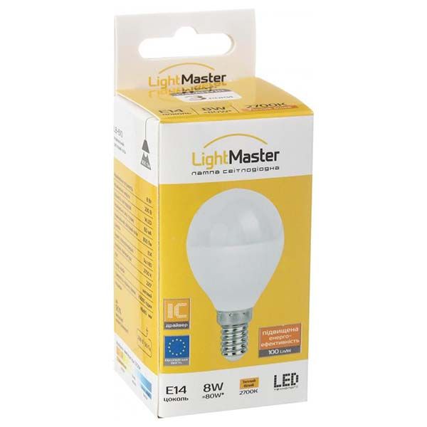 Лампа светодиодная LightMaster LB-610 P45 матовая 8 Вт E14 220 В 2700 K
