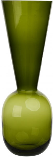 Ваза стеклянная оливковая SHOUT d17 h50 см Wrzesniak Glassworks