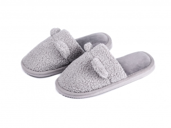 Тапочки детские для девочки Twins HS меховые Teddi р.32/33 серый 