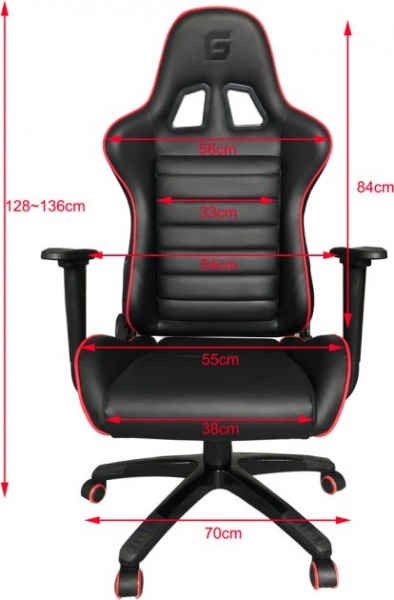 Кресло GamePro Rush Black-Red (GC-575-Black-Red) черно-красный 