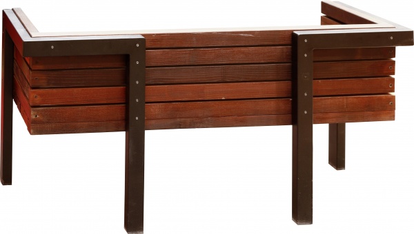 Лавка зі спинкою з термо-модифікованої деревини 1,48 м 