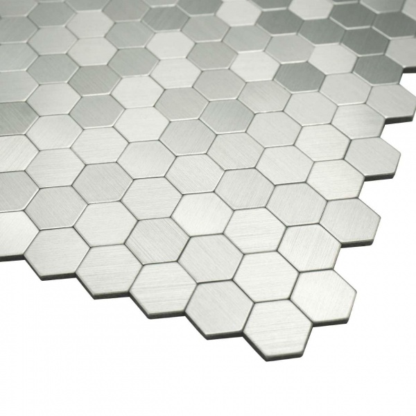 Декоративна панель EMERGO самоклеюча Шестигранна Нікель Home Inspire 