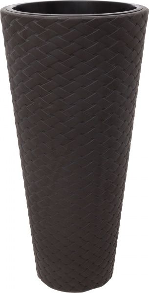 Горщик пластиковий Prosperplast Matuba slim 2 в 1 круглий 23л коричневий (71369-440) 