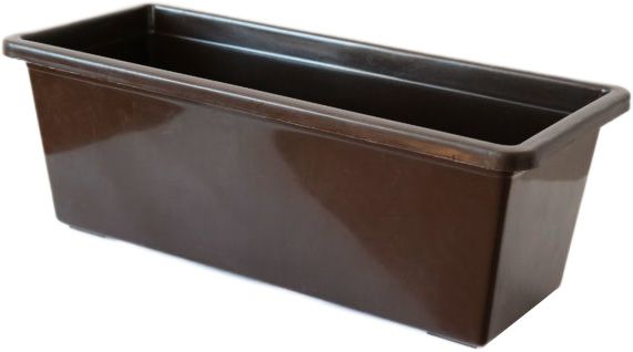 Горщик пластиковий для балкону прямокутний 11,5л коричневий 