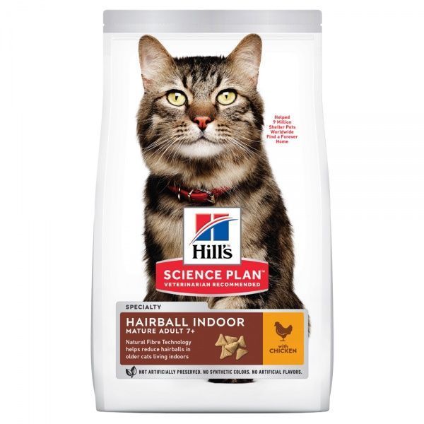Корм Hill's Science Plan Hairball Indoor Mature Adult 7+ з куркою 1,5 кг
