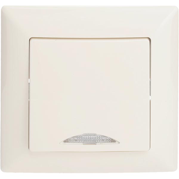 Выключатель одноклавишный Gunsan Visage с подсветкой 16 А 250В IP20 кремовый