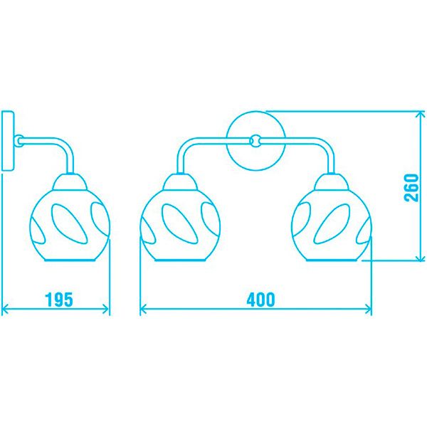 Бра Victoria Lighting Safira/AP2 2x60 Вт E27 бронза/чорний 