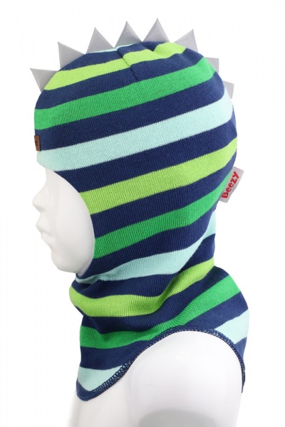 Шапочка детская для мальчика Beezy Дино р.47-49 в полоску 1715 
