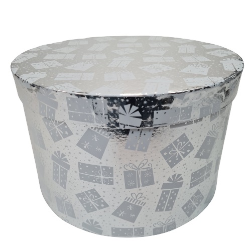 Коробка подарочная Тубус новогодний Снежинка 19,8х13 см 5002-3