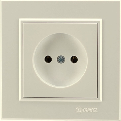 Розетка без заземлення Makel Karea IP20 перлина 56100022