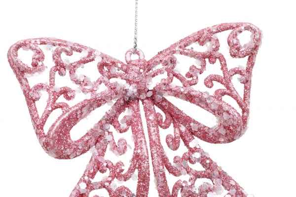 Декоративна підвіска Бант 8,5 см рожевий HF2K996