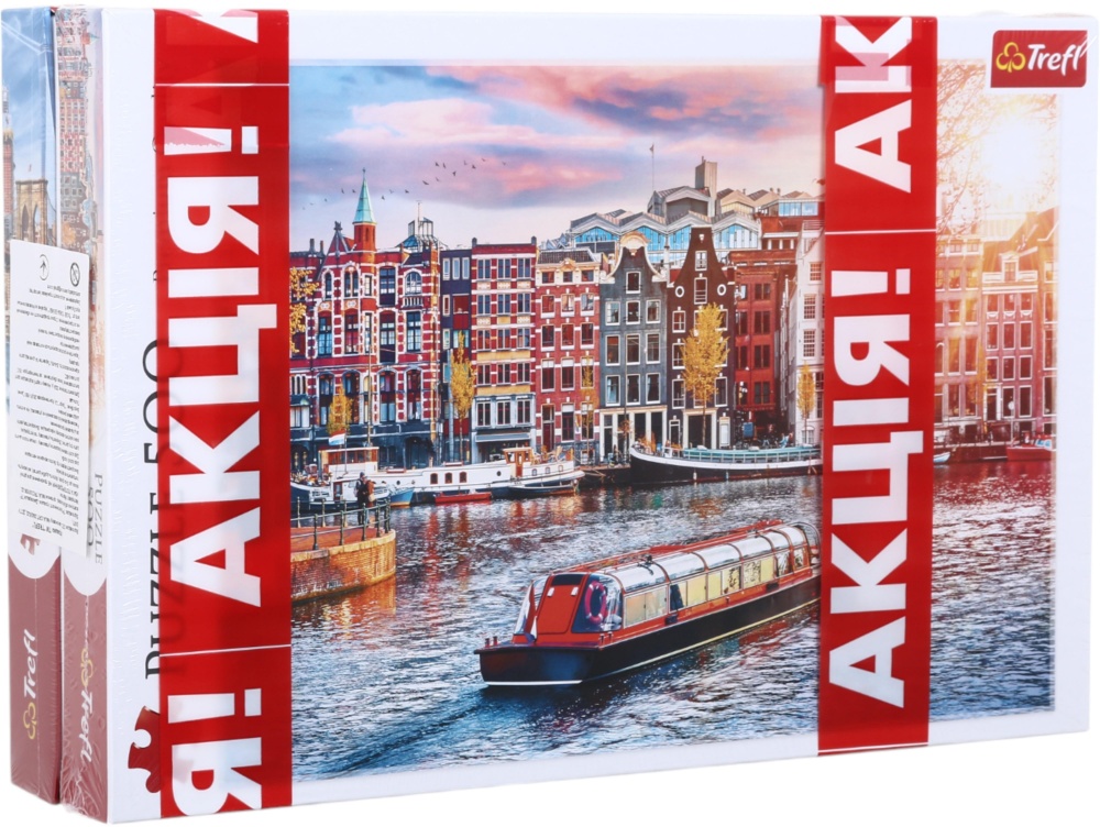 Набір пазлів Trefl (500 + 500 елементів) Амстердам (Голандія) та Вид на Нью-Йорк (США) 37428/37331