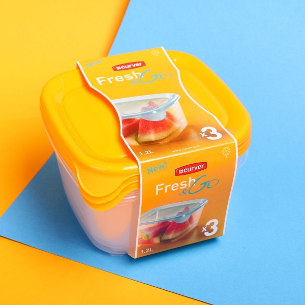 Набор контейнеров Fresh&go 800 мл желтый Curver