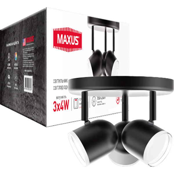 Спот Maxus Spot Light MSL-01R 3x4 Вт черный 