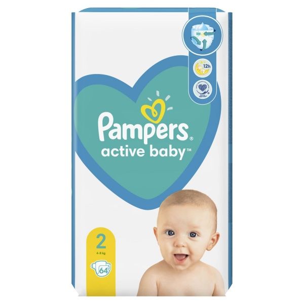 Підгузки Pampers Active Baby розмір 2 (4-8 кг) 64 шт.