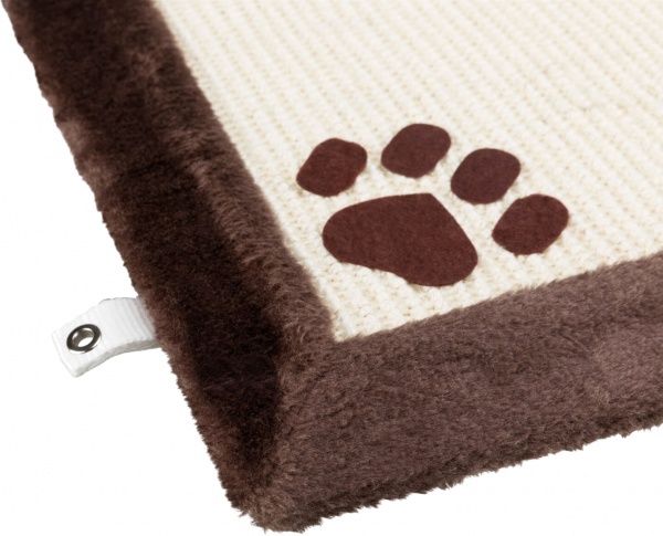 Кігтеточка Trixie для котів килимок з м'ячиком на пружині сизаль/плюш темно-коричневий 70x45 cм (4323)