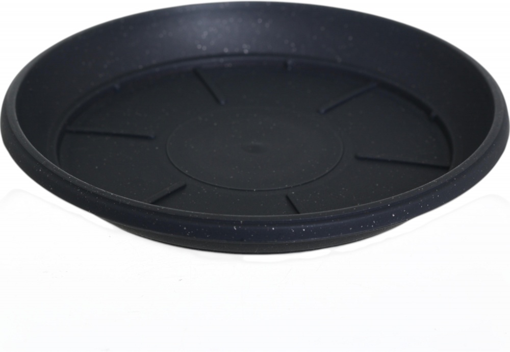 Вазон пластиковий Глорія з підставкою 11х10,2 см круглий граніт 0,6 л Алеана