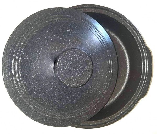 Каструля керамічна низька 28 см граніт чорний D200