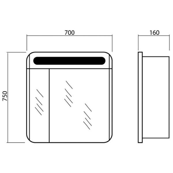 Зеркальный шкаф Aqua Rodos Авалон 70 
