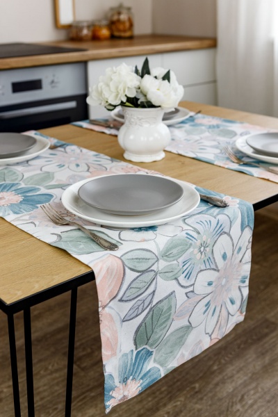 Дорожка (раннер) Luna 40x140 см бело-голубой Прованс 