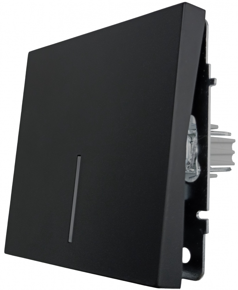 Механизм выключателя одноклавишный HausMark Juna с подсветкой черный