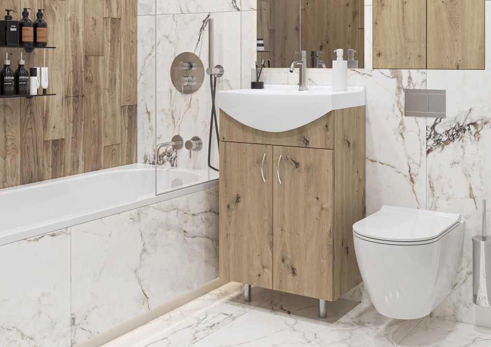 Тумба напольная Грейд Артик 50 дуб артизан под умывальник Cersania 50