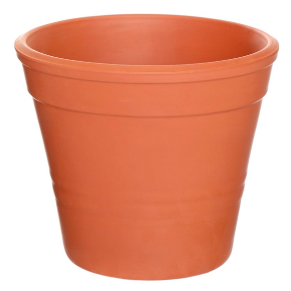 Горщик керамічний Каменный цветок рельєфний 1393 круглий 2,8л теракот 