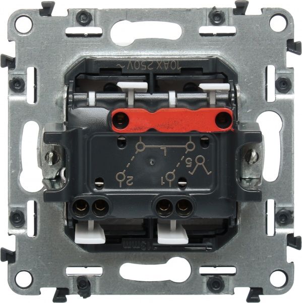 Вимикач двоклавішний Legrand Life без підсвітки 10 А 250В білий 752405